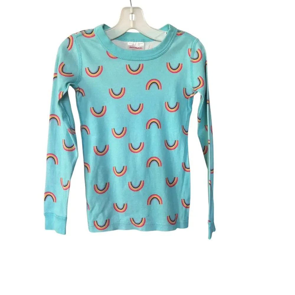 Hanna Andersson Girls Rainbow 2 Piece PJ Pajama Set Long Sleeve Size 8 Organic